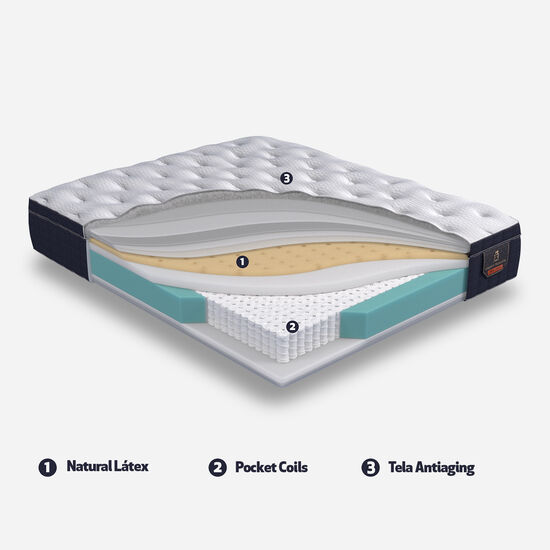 Cama Europea 2 Plazas Base Dividida Grand Premium + Set Miró + Plumón 100% Pluma de Ganso