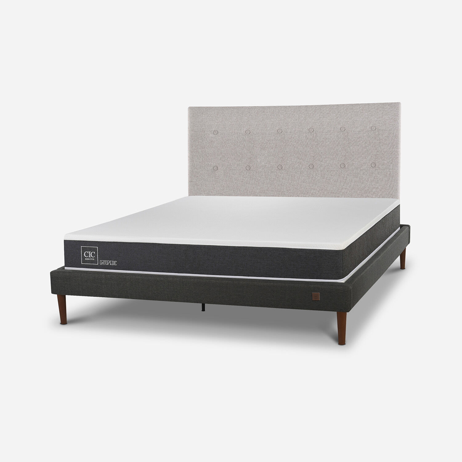 Cama Europea Curve 2 Plazas Ortopedic + Respaldo Tigris