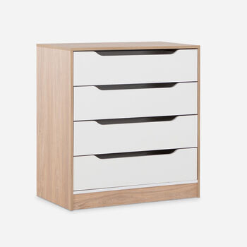 C&oacute;moda Cajonera 4 Cajones Olmo Blanco