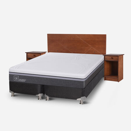 Box Spring 2 Plazas Ortopedic Advance Base Dividida 5 Zonas + Set Villarrica