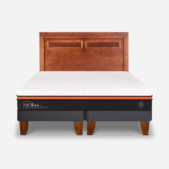 Cama Europea King Bee Comfort + Respaldo Milán