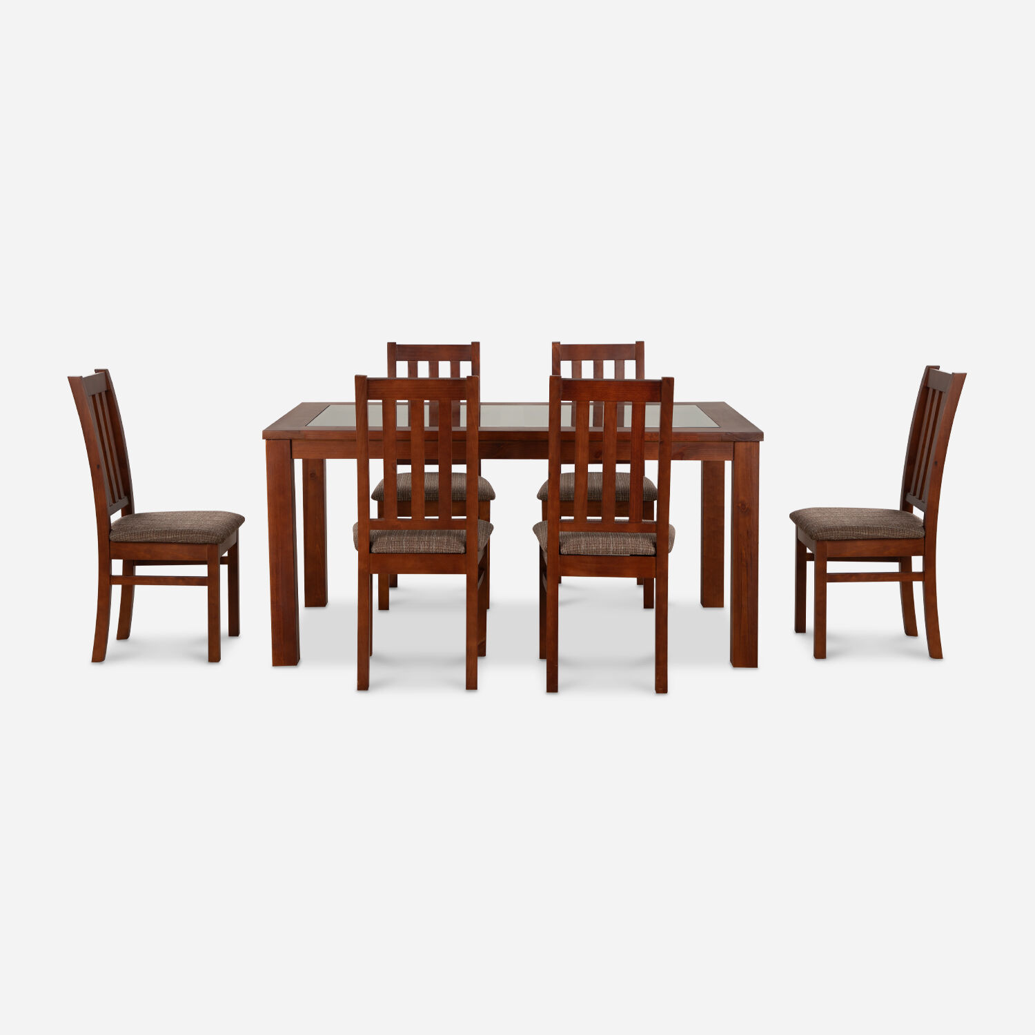 Comedor de Vidrio 6 Sillas &Ntilde;uble Caramelo