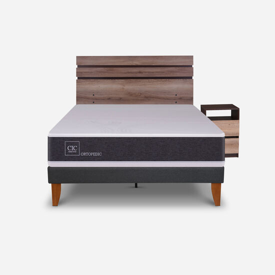 Cama Europea Curve 1.5 Plazas Ortopedic + Set Ares