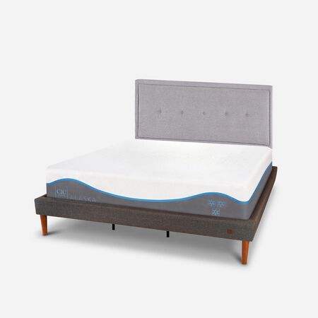 Cama Europea Curve King Alaska + Respaldo Ganges