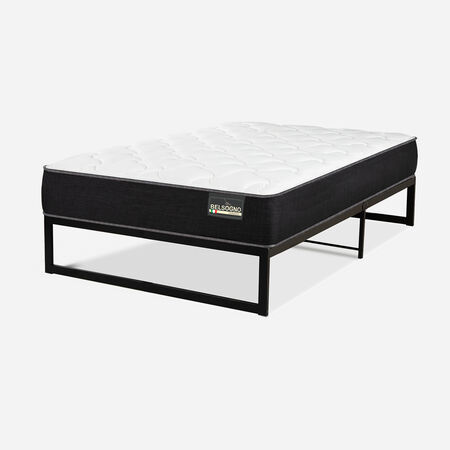 Cama Iron Smart Belsogno 1,5 Plazas Plus Black