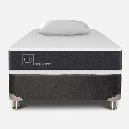 Box Spring 1.5 Plazas Ortopedic 5 Zonas + Almohada