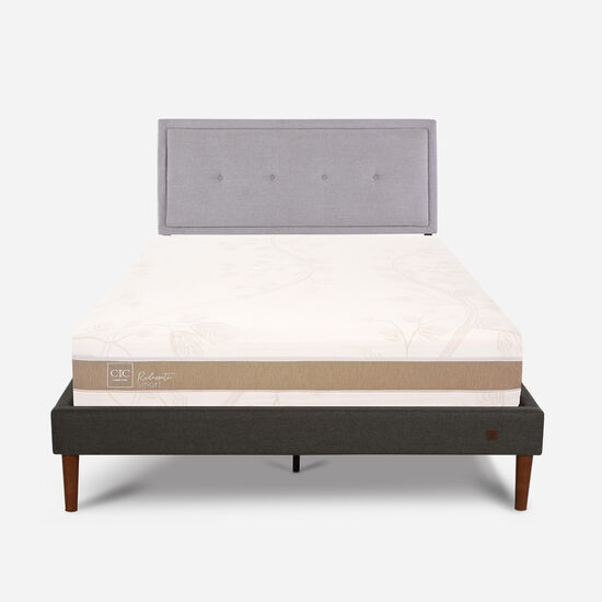 Cama Europea Curve 2 Plazas Rilassati Smart + Respaldo Ganges