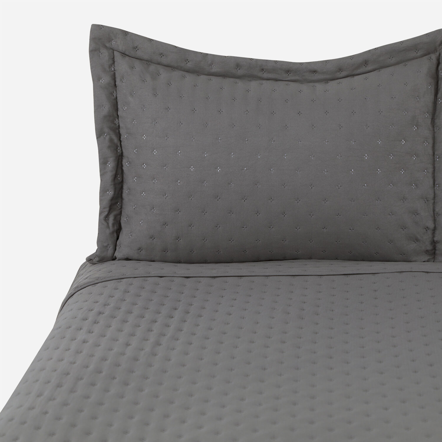 Quilt 2 Plazas Microfibra Gris