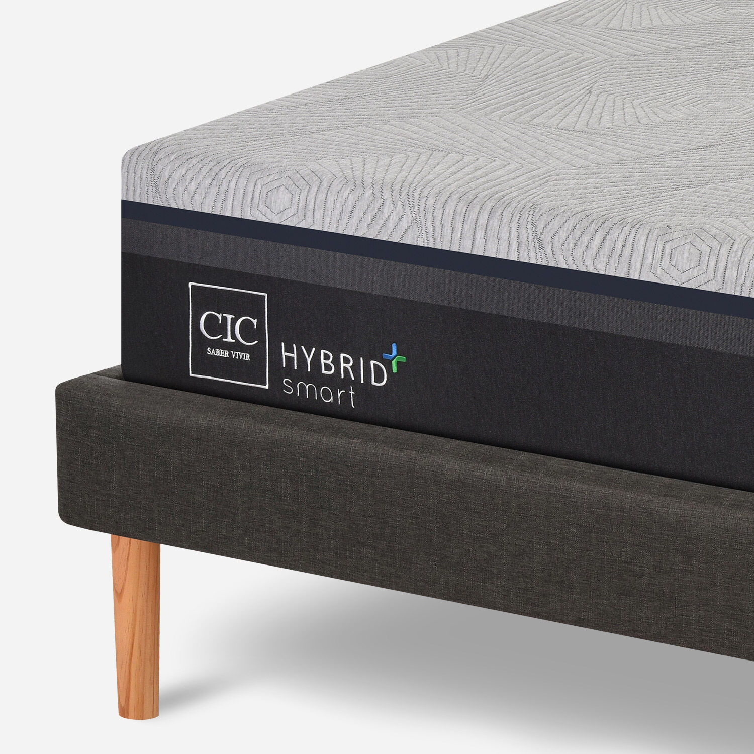 Cama 2 Plazas Hybrid Plus + Set Velador Níger