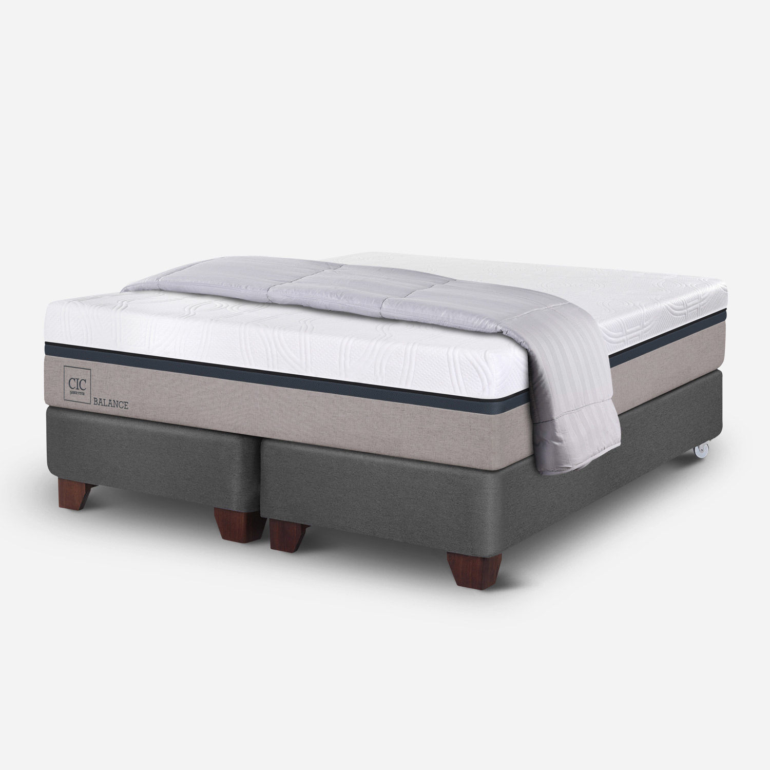 Box Spring 2 Plazas Balance Base Dividida + Plum&oacute;n