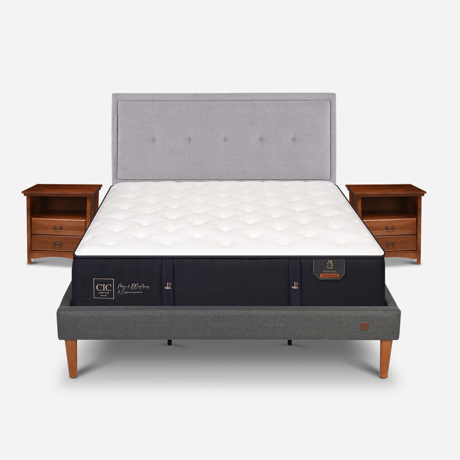 Cama Europea Curve King Premium + Set Ganges