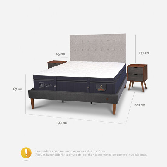 Cama Europea Curve King Super Premium + Set Tigris