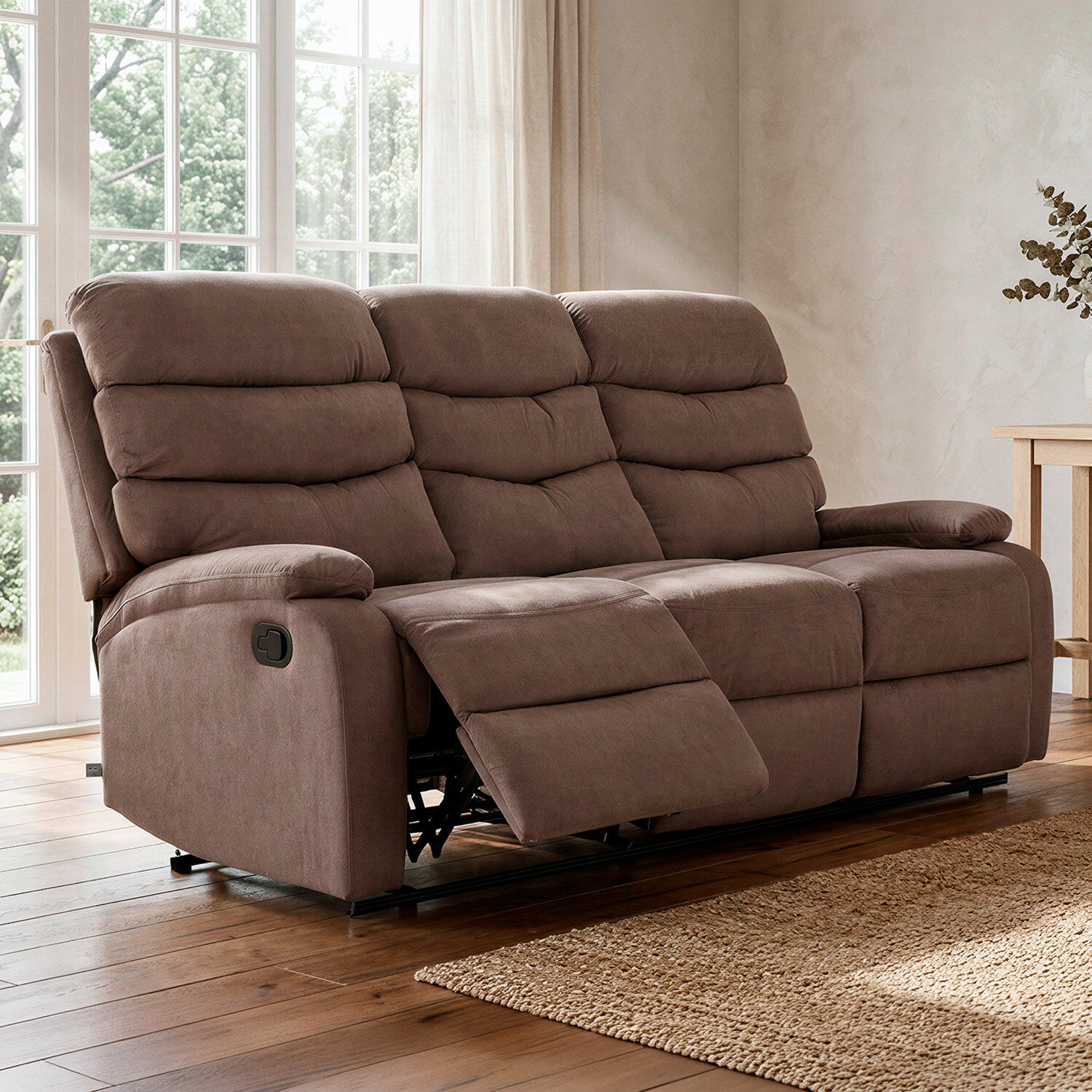 Sof&aacute; Reclinable 3 Cuerpos Texas Chocolate