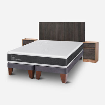 Cama Europea King Ortopedic + Set Espresso