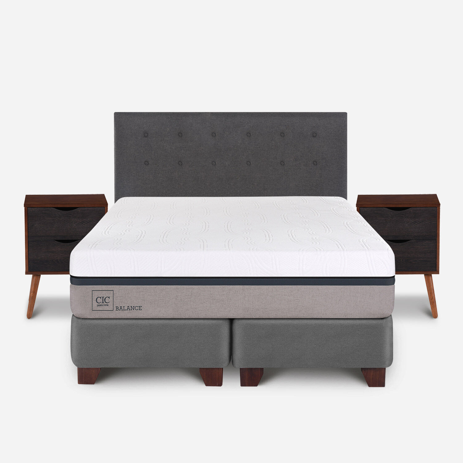 Box Spring 2 Plazas Balance Base Dividida + Set &Eacute;ufrates