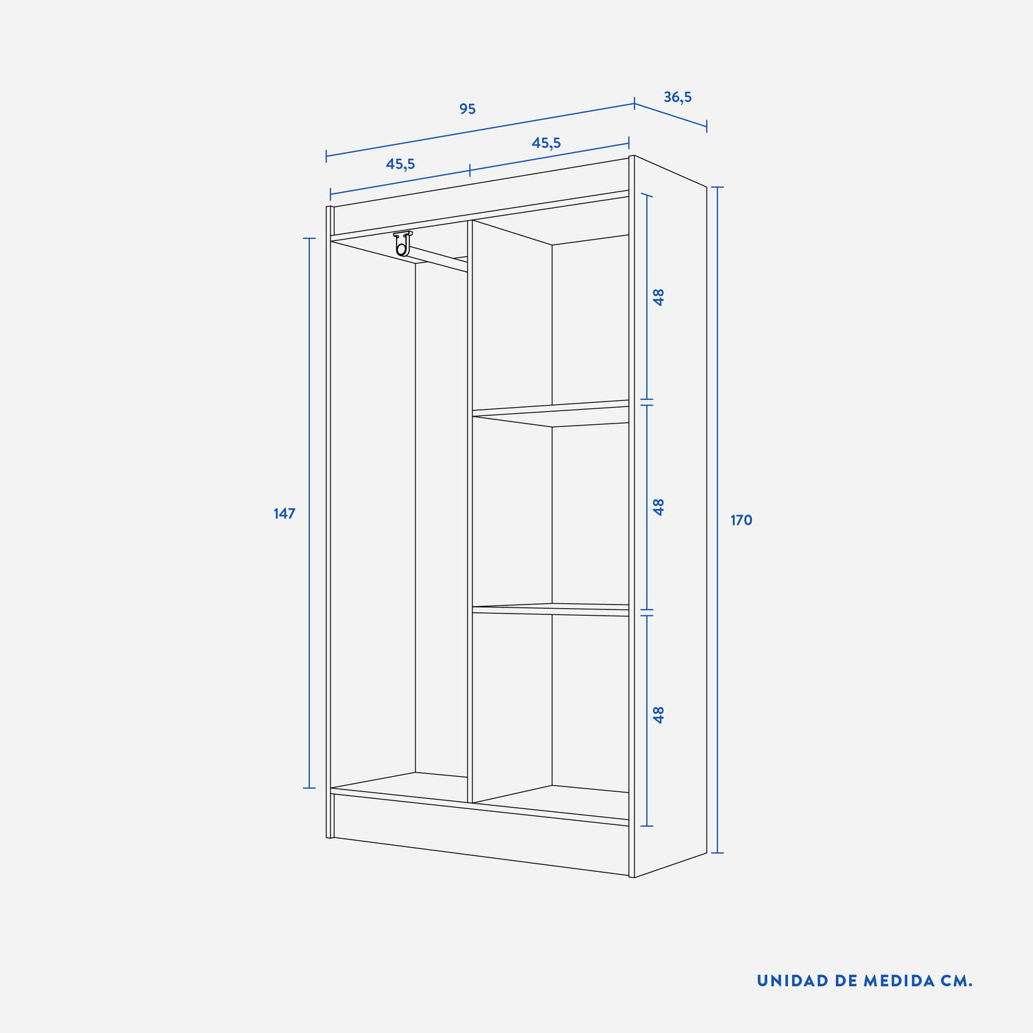 Cl&oacute;set 4 Puertas Bagua Wengue