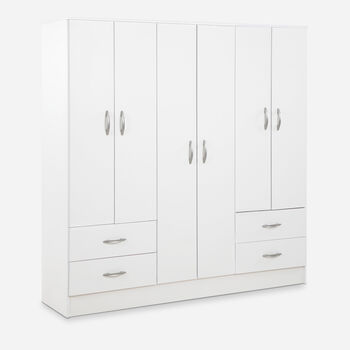 Cl&oacute;set Maipo 6 Puertas 4 Cajones Blanco