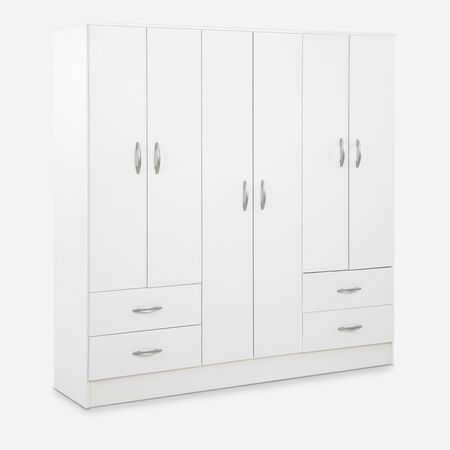 Cl&oacute;set Maipo 6 Puertas 4 Cajones Blanco