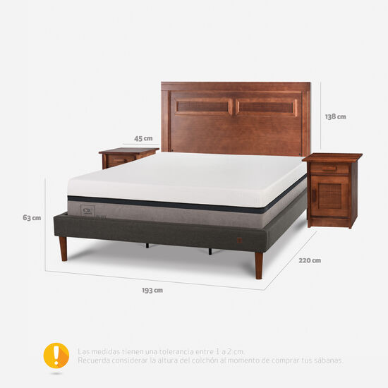 Cama Europea Curve King Balance + Set Milán