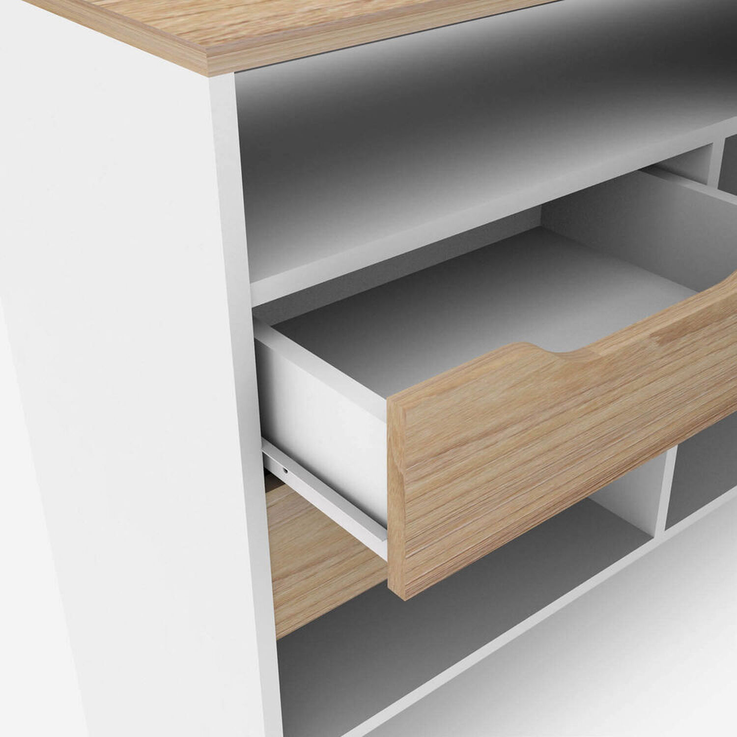 Escritorio 2 Cajones Blanco Olmo Mil&aacute;n