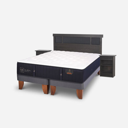 Cama Europea King Premium + Set Dubl&iacute;n Gris