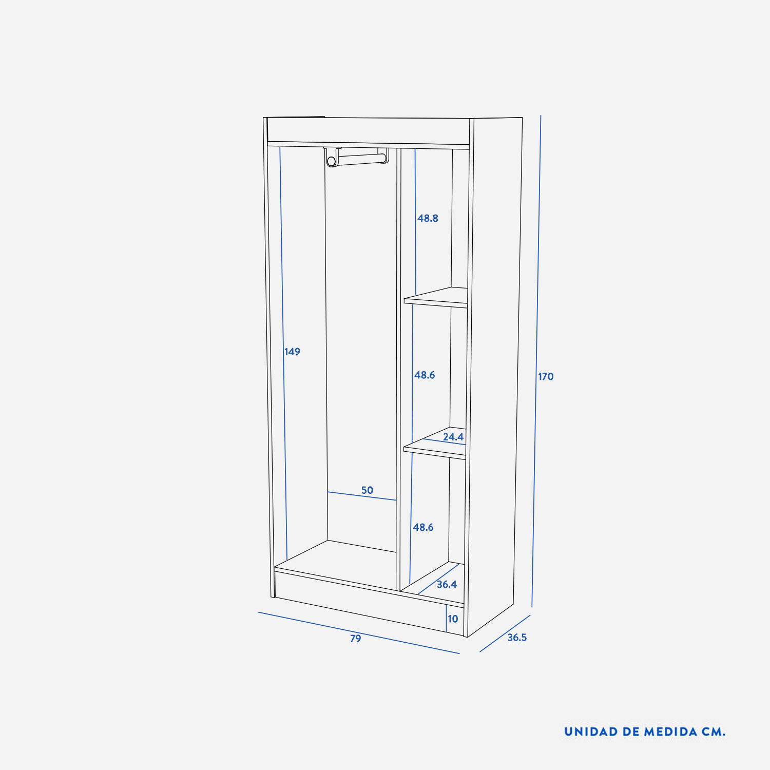 Cl&oacute;set 3 Puertas Pasco