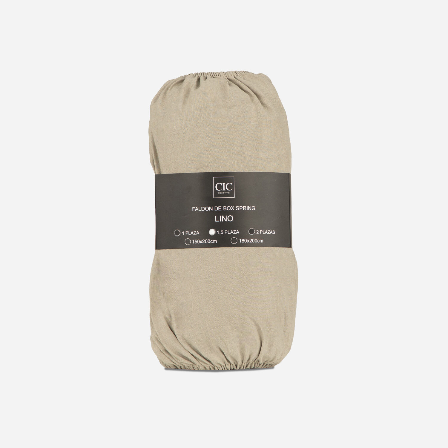 Fald&oacute;n de Cama 1,5 Plazas Lino Arena 190x105