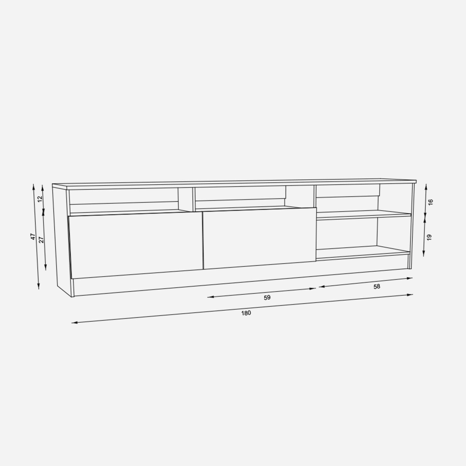 Rack Standford 2 Puertas 2 Repisas Bicolor
