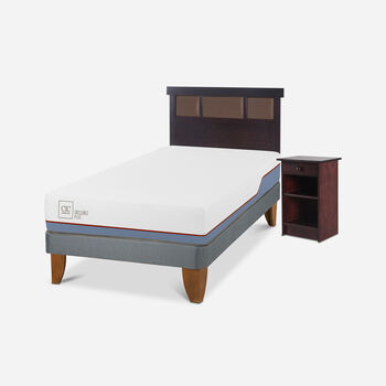 Cama Europea 1,5 Plazas Excellence Plus + Set Dubl&iacute;n Chocolate