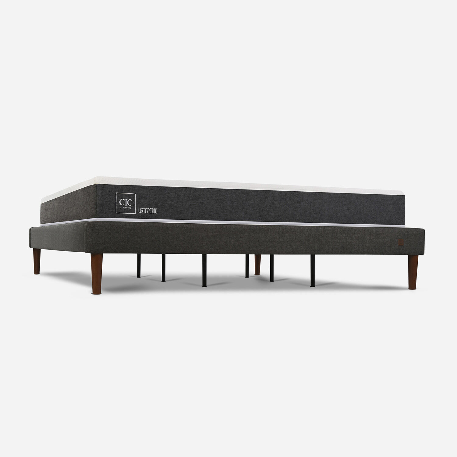Cama Europea Curve King Ortopedic + Plum&oacute;n + Almohadas