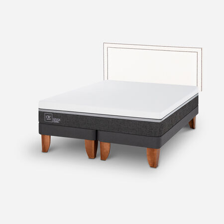 Cama Europea King Ortopedic Advance + Respaldo Danubio