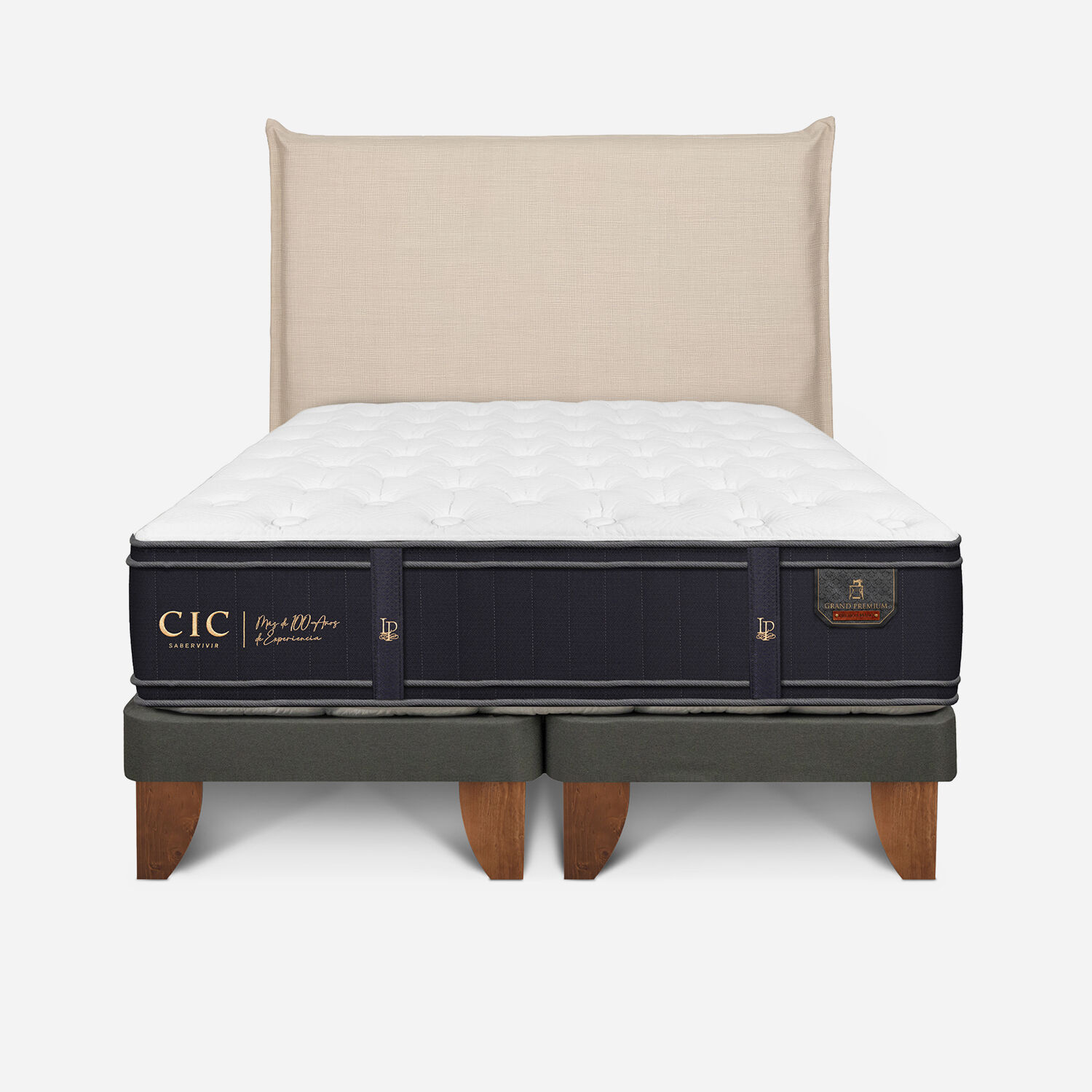 Cama Europea Super King Grand Premium + Respaldo T&iacute;ber