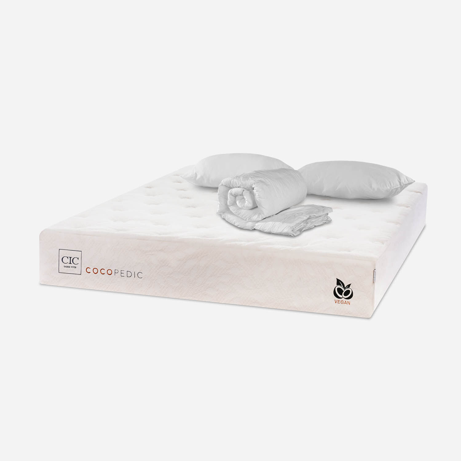 Colch&oacute;n 2 Plazas Cocopedic 150x200 + Almohadas Viscoel&aacute;sticas + Plum&oacute;n