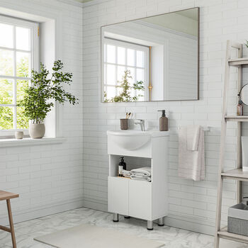 Vanitorio 2 Puertas Bajas Con Soportes Cannes Blanco 50 Cm.