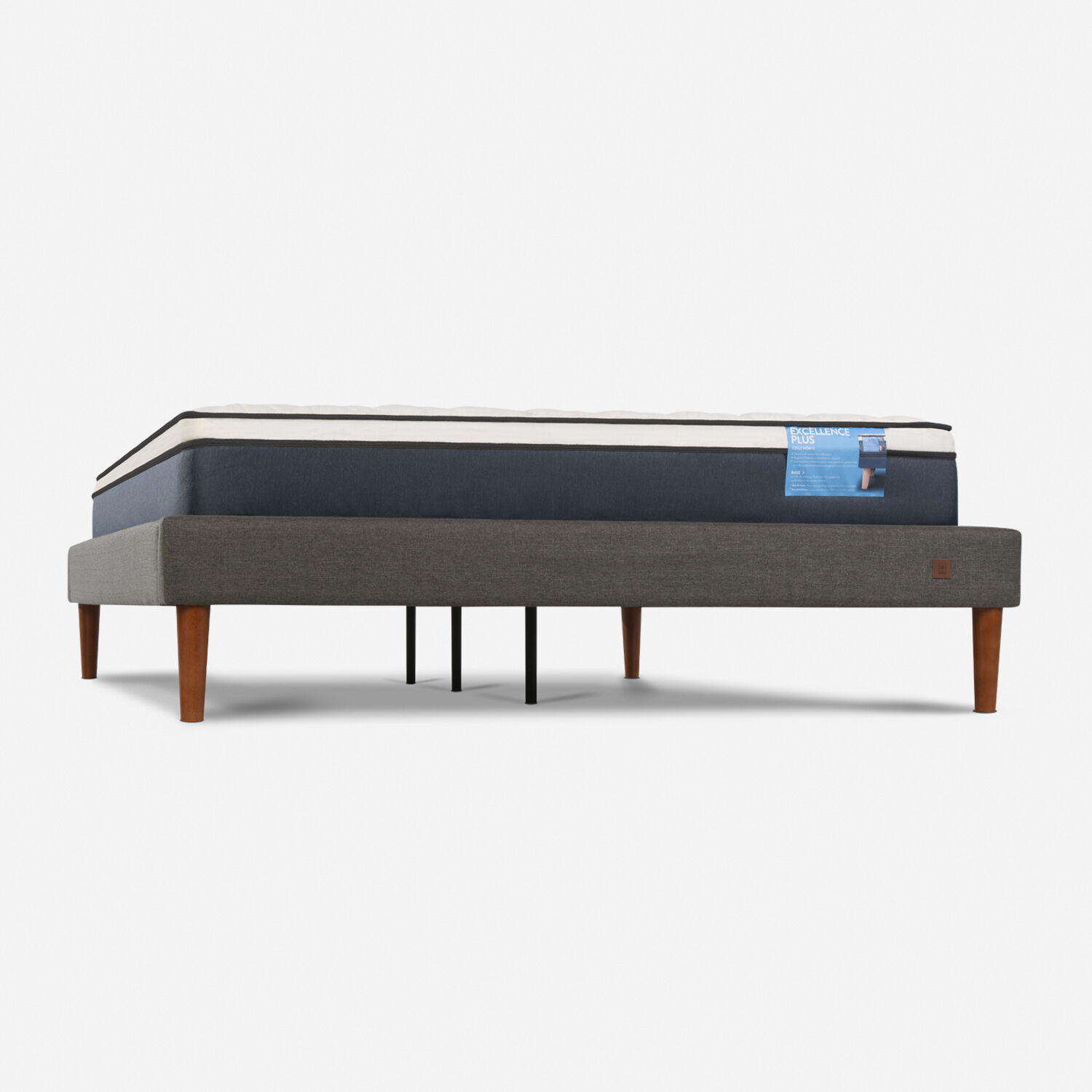 Cama Europea Curve 2 Plazas Excellence Plus + Almohadas Viscoel&aacute;stica