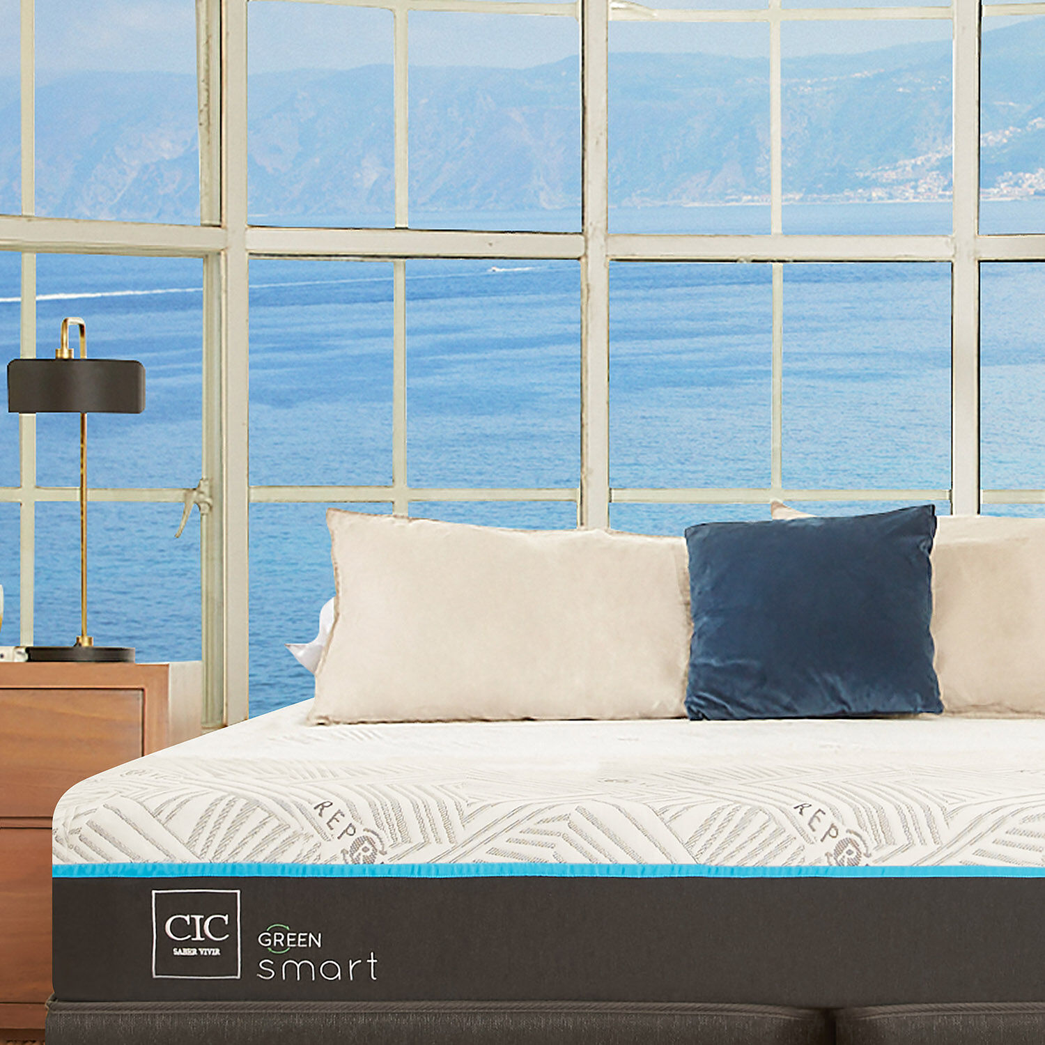 Colchón 2 Plazas Smart Green 150x200 + Almohadas Viscoelásticas