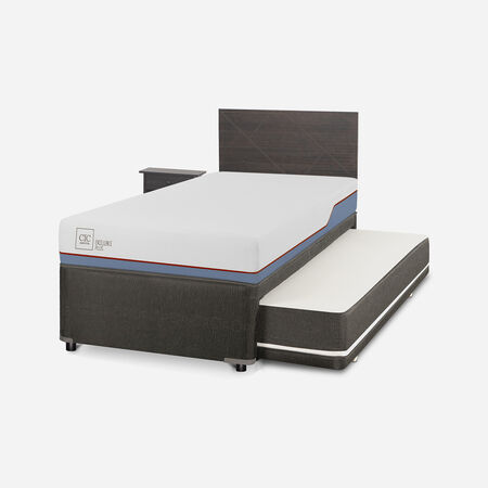 Cama Nido Div&aacute;n Excellence Plus + Set Villarrica Gris