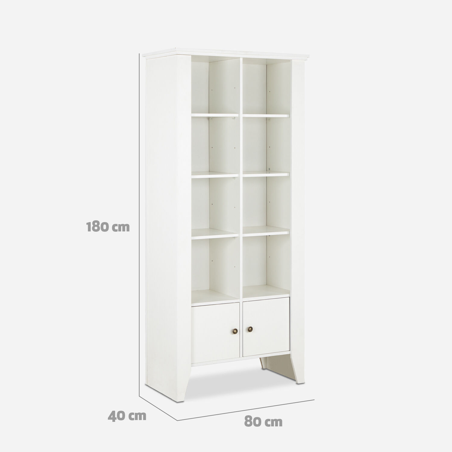 Librero 6 Repisas 2 Puertas Praga Blanco