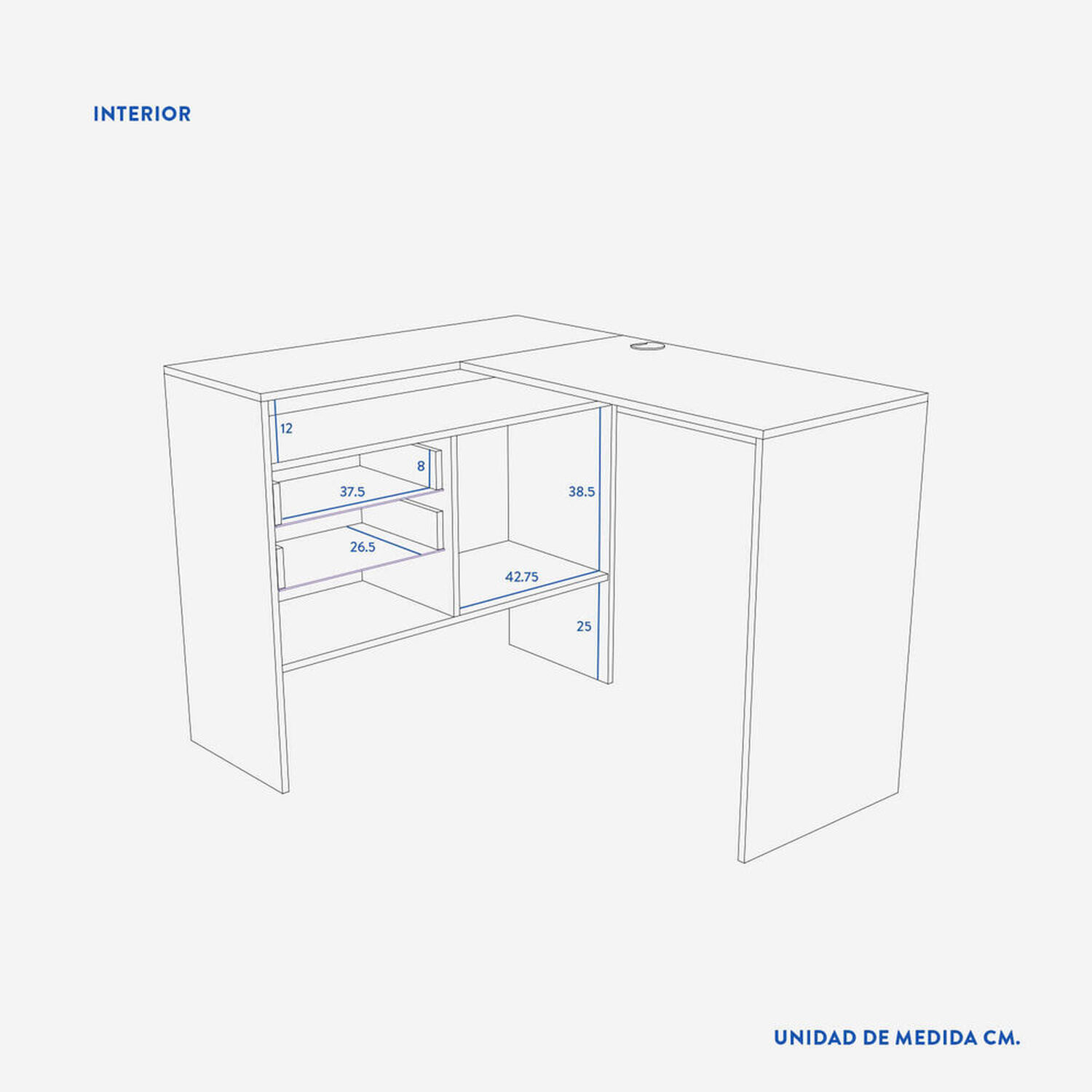 Escritorio 2 Cajones Blanco Mil&aacute;n