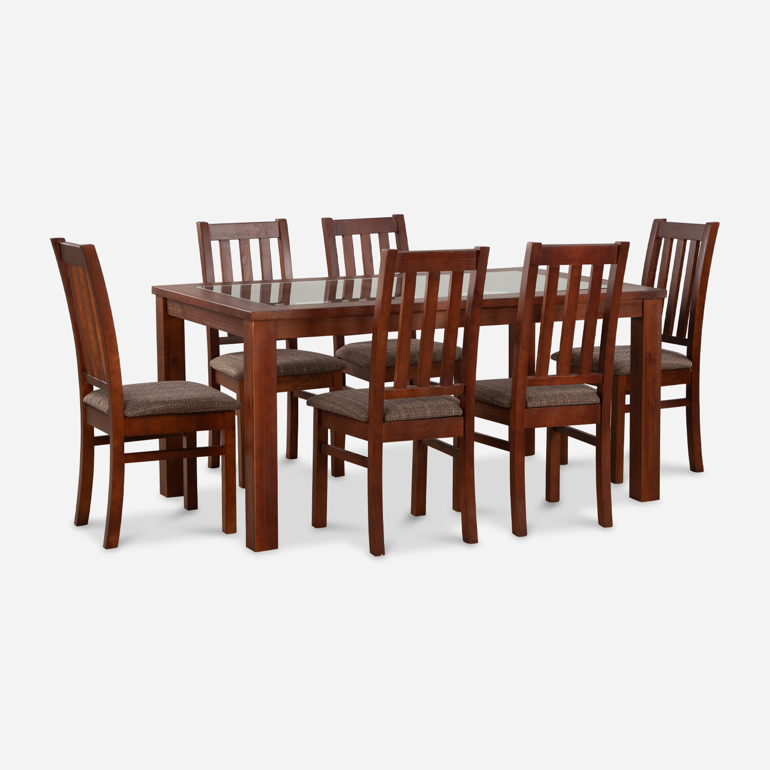 Comedor de Vidrio 6 Sillas &Ntilde;uble Caramelo