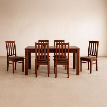 Comedor 6 Sillas &Ntilde;uble Caramelo Chocolate