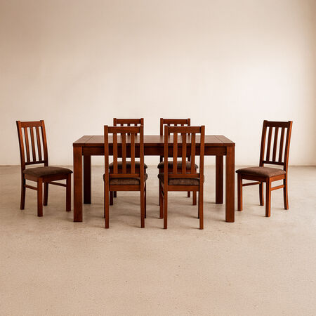 Comedor 6 Sillas &Ntilde;uble Caramelo Chocolate