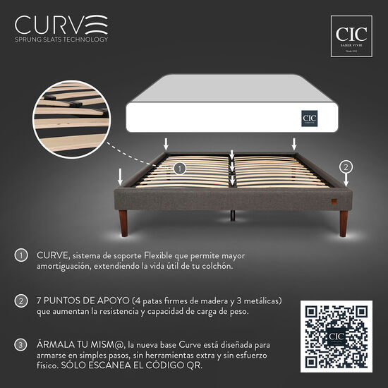 Cama Europea Curve 2 Plazas Ortopedic + Set Tigris + Almohada