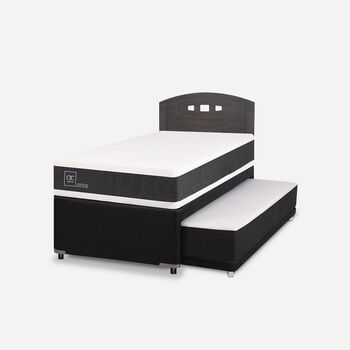 Cama Nido Div&aacute;n Ortopedic + Respaldo Gales Gris