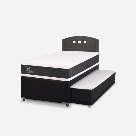 Cama Nido Div&aacute;n Ortopedic + Respaldo Gales Gris