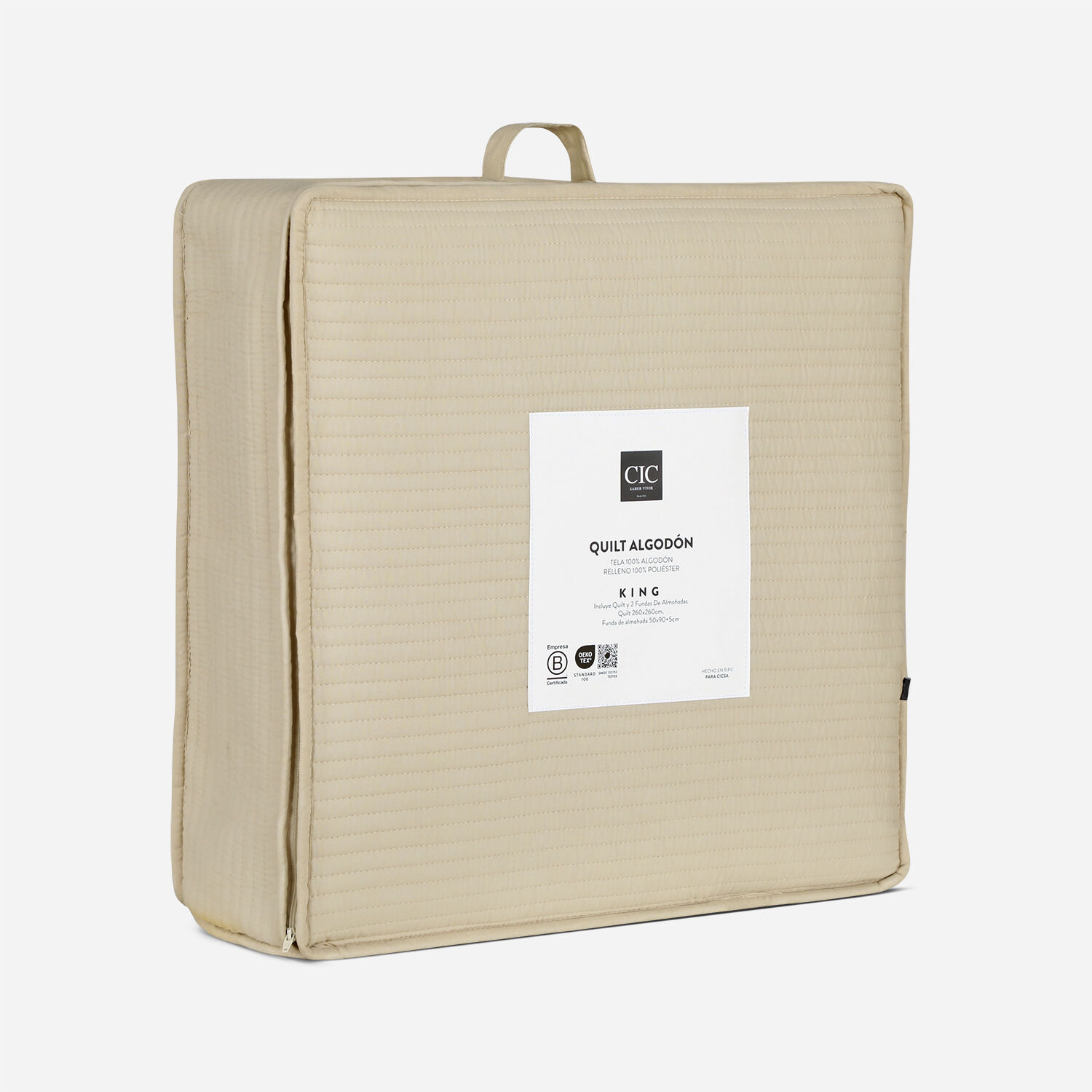 Quilt King Algodón Taupe