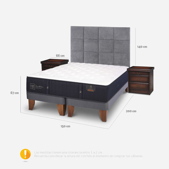 Cama Europea 2 Plazas Premium Base Dividida + Set Támesis