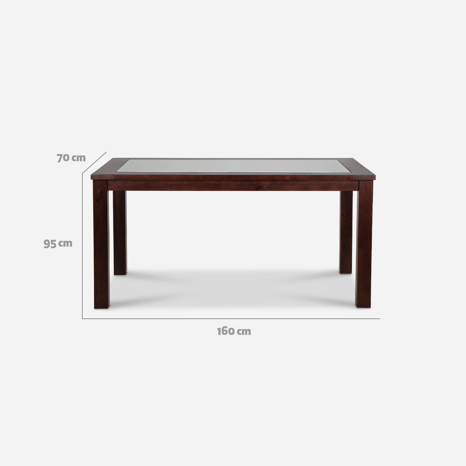 Mesa de Comedor Vidrio &Ntilde;uble Chocolate