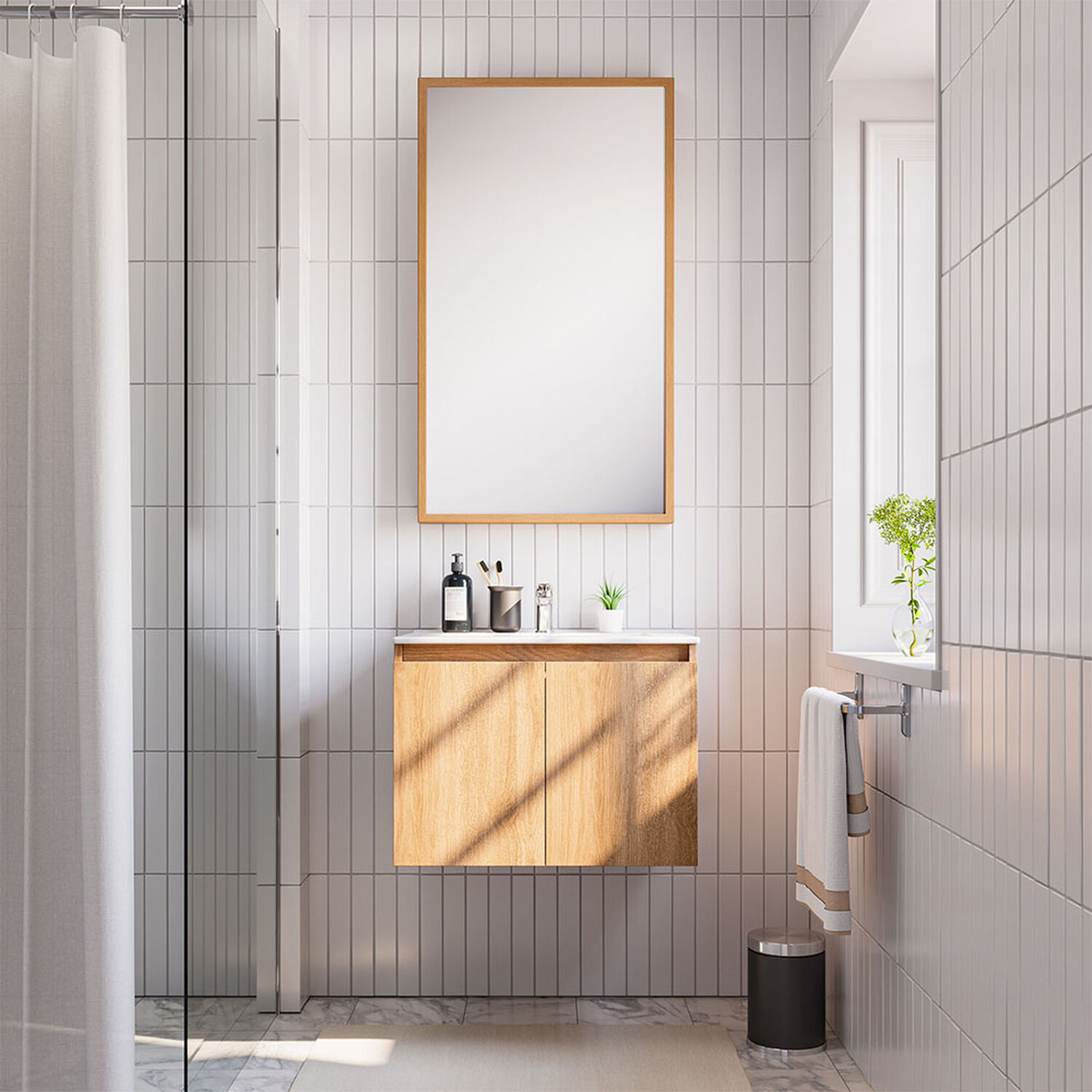 Vanitorio Flotante 2 Puertas M&oacute;naco Olmo 60 Cm.