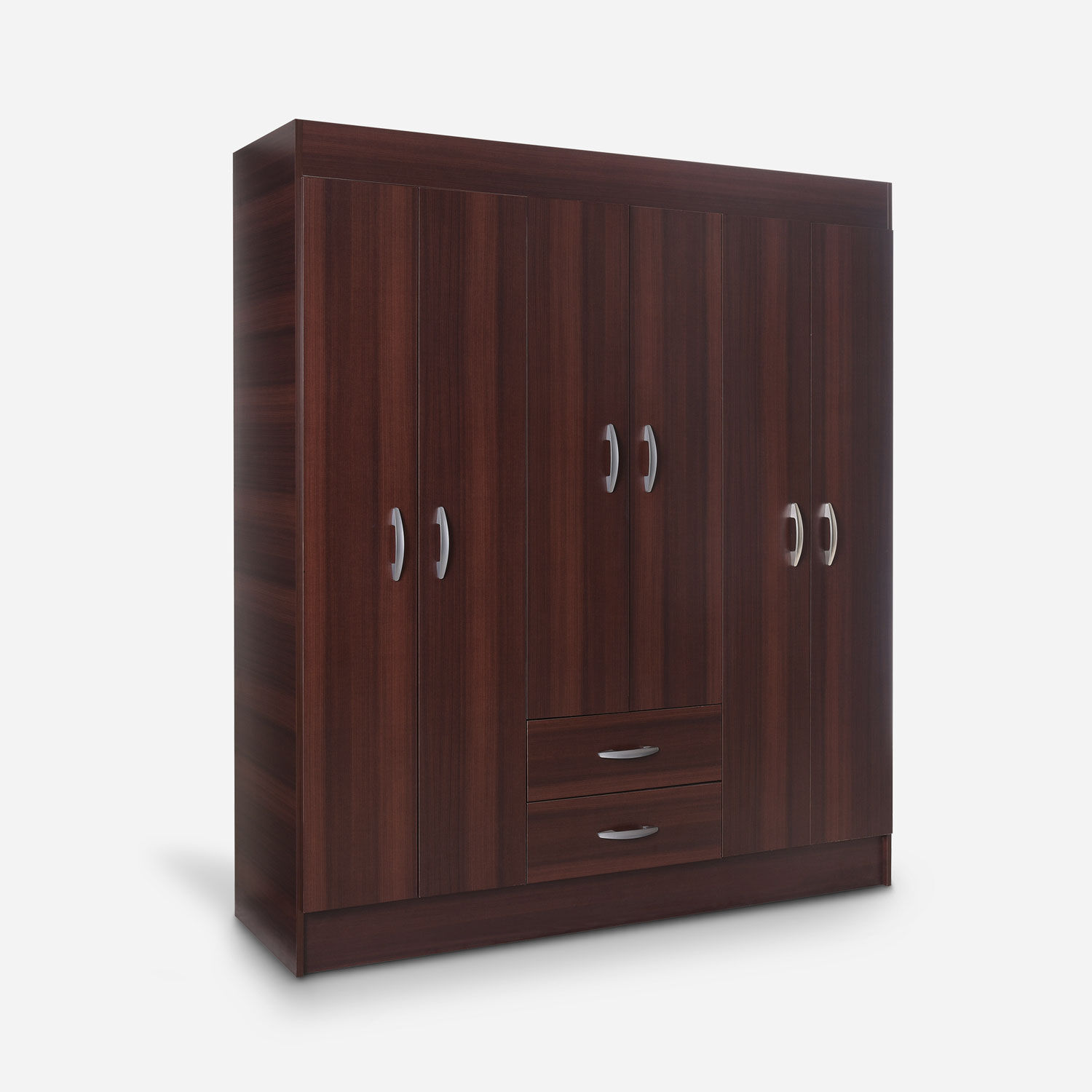 Cl&oacute;set 6 Puertas 2 Cajones Trancura Chocolate